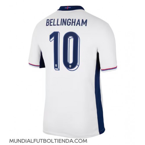 Camiseta Inglaterra Jude Bellingham #10 Primera Equipación Replica Eurocopa 2024 mangas cortas